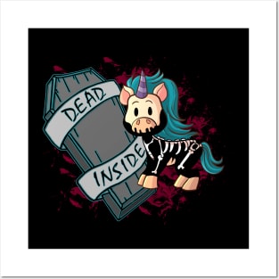 Knarf the Unicorn - Dead Inside - Kawaii Cute Goth Posters and Art